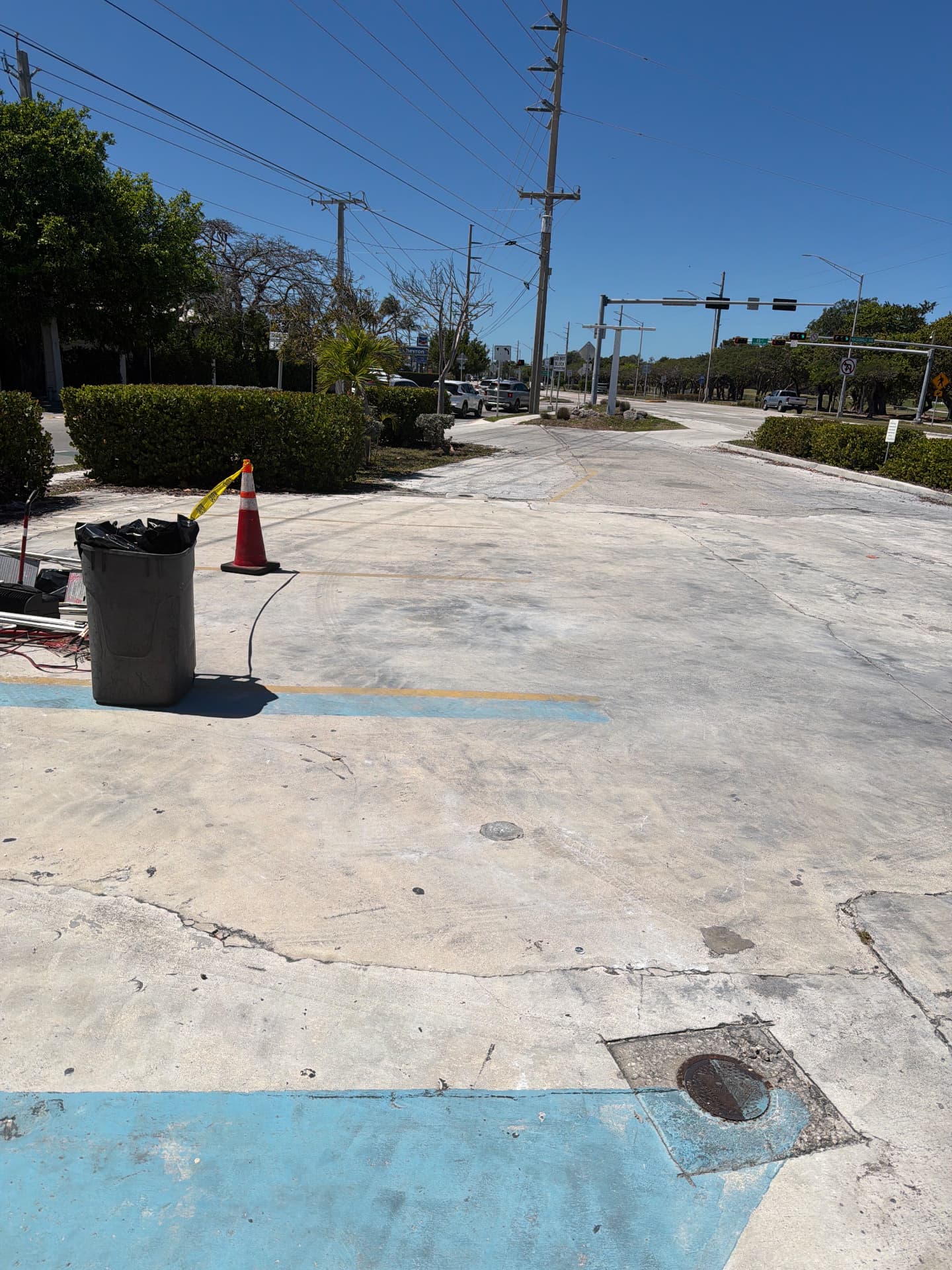 Exterior Property Care — Commercial lot cleanup and pressure-prep area