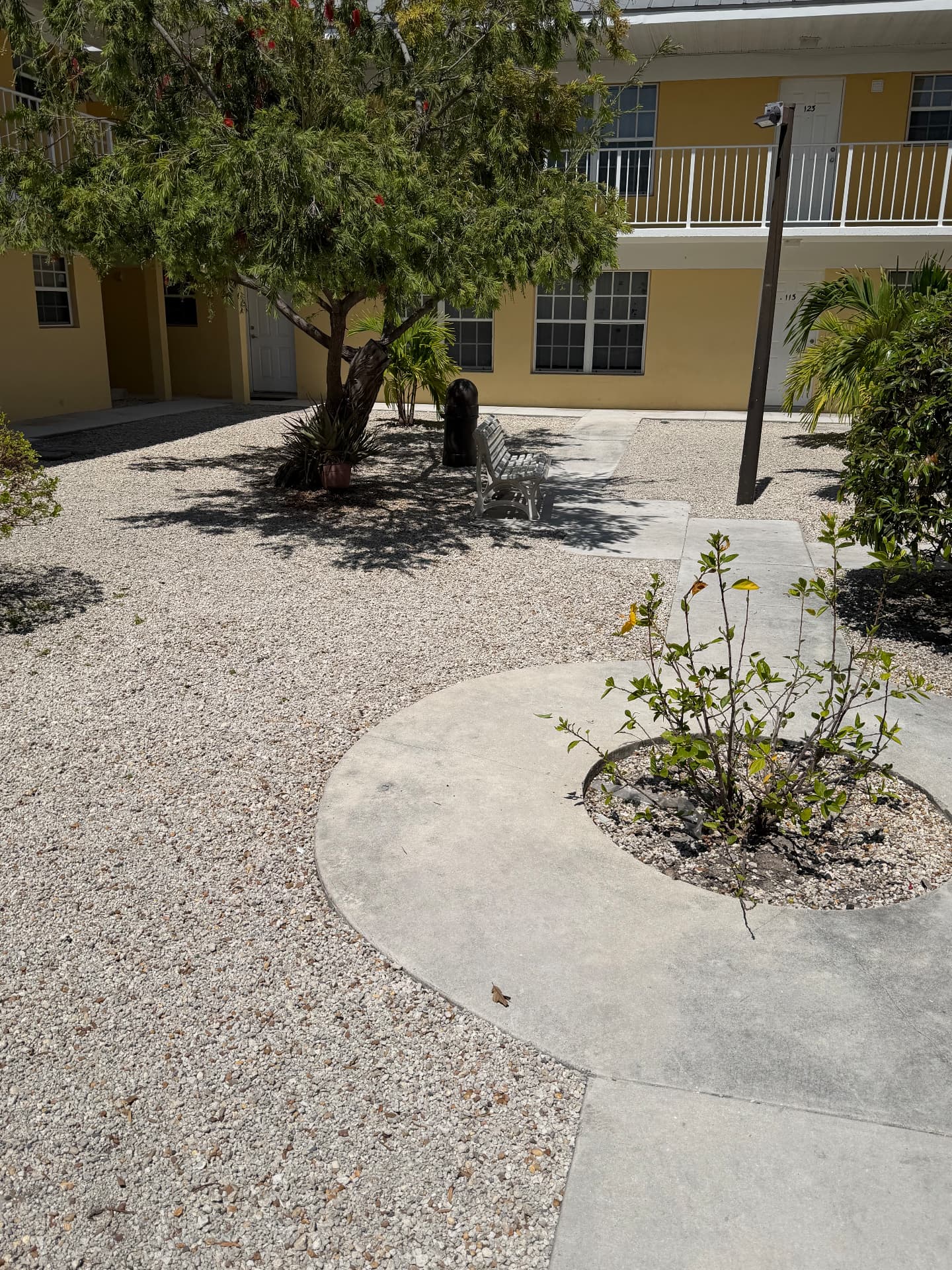 Exterior Property Care — Courtyard grounds detail — apartment complex